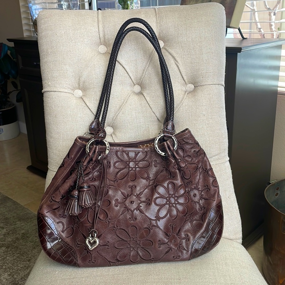 Brighton brown embroidered shoulder bag